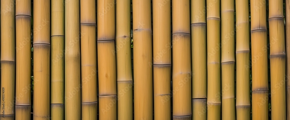 Fototapeta premium surface of bamboo fence texture background