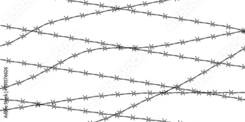 Barbed wire background. Protection concept. Design element for military, security, prison, slavery concepts
