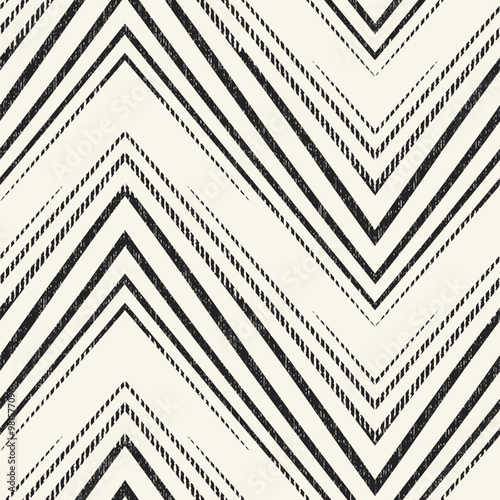 Monochrome Grain Striped Chevron Pattern