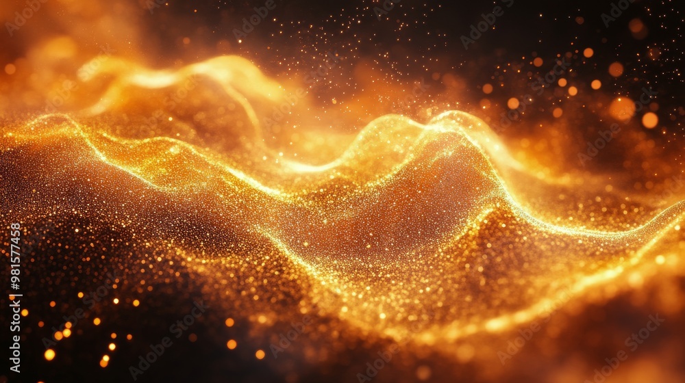 Colorful abstract waves of light swirl through a starry night sky in a vivid digital artwork Colorful abstract waves of light swirl through a starry night sky in a vivid digital artwork