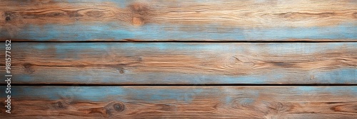 Light blue old shabby wooden background texture. Painted teal old rustic wooden wall. Abstract texture for furniture, office and home Interior. Empty table for food or drinks, design products