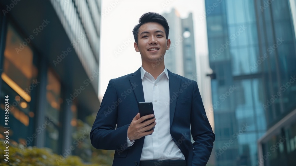 Confident Businessman in Modern Urban Setting Confident Businessman in Modern Urban Setting