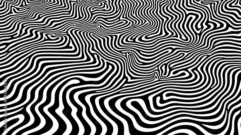 Black and White Wavy Lines Pattern Black and White Wavy Lines Pattern