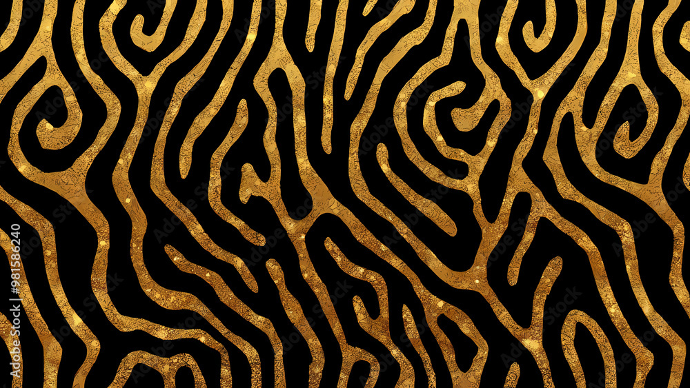 Gold Glittering Pattern on Black Background Gold Glittering Pattern on Black Background