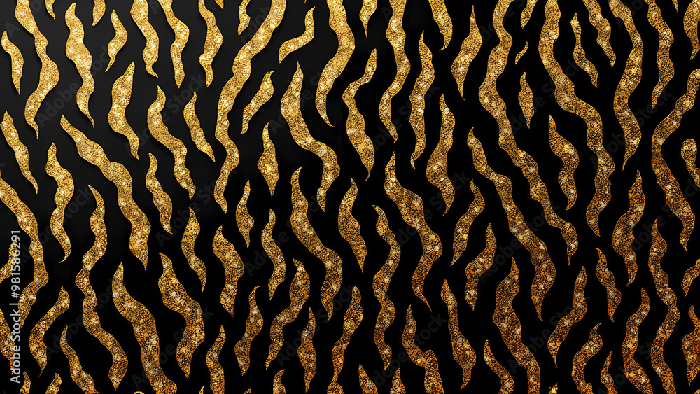 Gold Glittering Pattern on Black Background Gold Glittering Pattern on Black Background