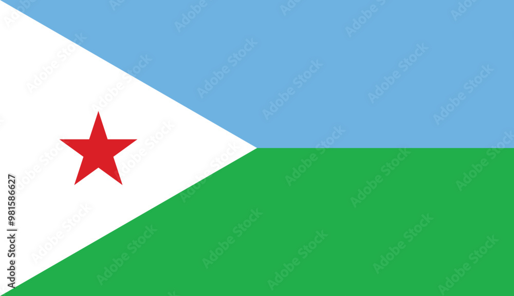 Djibouti flag official and National in standard size, color and correct proportions for National Day of Djibouti Independence Day 27th June celebrations vector illustration, isolated graphic, editable Djibouti flag official and National in standard size, color and correct proportions for National Day of Djibouti Independence Day 27th June celebrations vector illustration, isolated graphic, editable