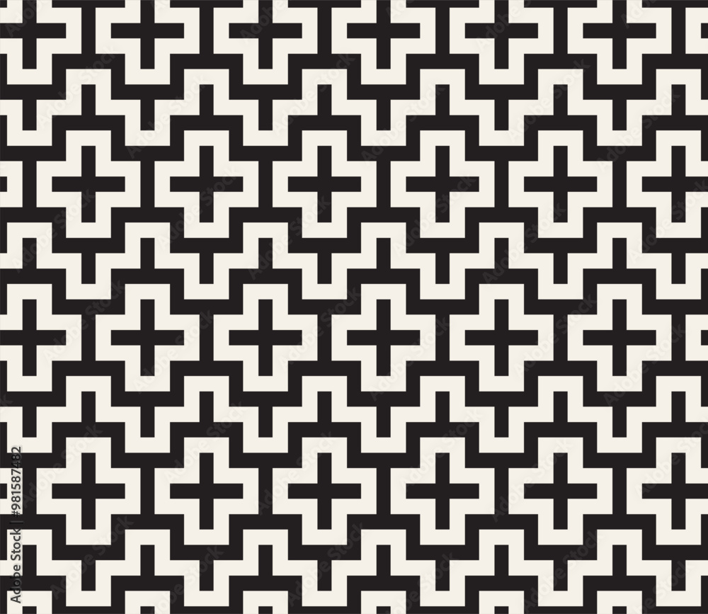 Vector seamless pattern. Repeating geometric elements. Stylish monochrome background design. Vector seamless pattern. Repeating geometric elements. Stylish monochrome background design.
