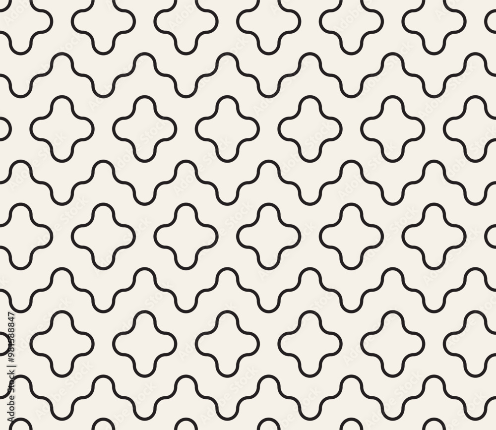 Sashiko-inspired geometric black and white seamless vector pattern. Stylish monochrome background design in Japanese style. Sashiko-inspired geometric black and white seamless vector pattern. Stylish monochrome background design in Japanese style.