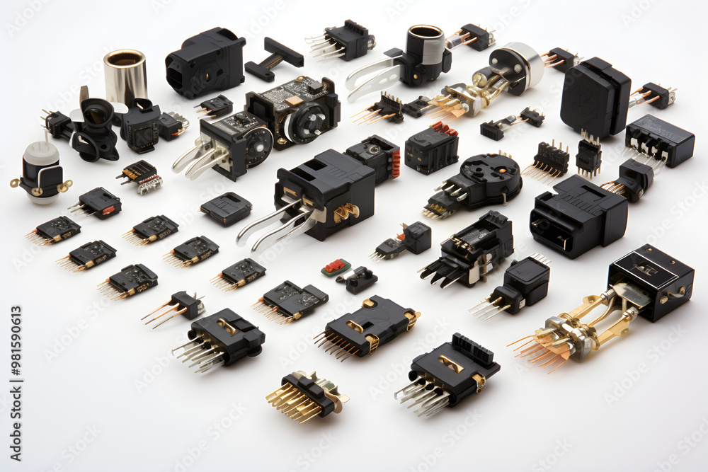 Detailed View of Various High Frequency (HF) Electronic Connectors Detailed View of Various High Frequency (HF) Electronic Connectors