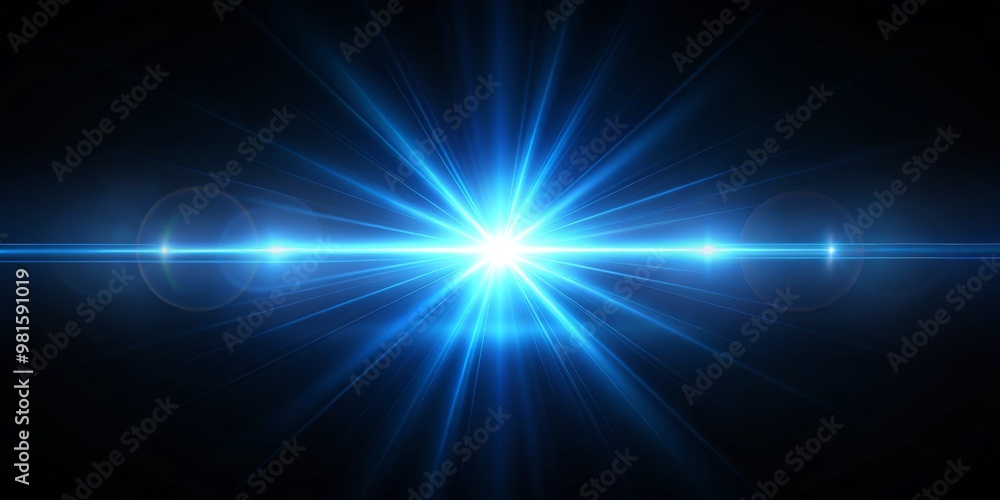 Abstract Blue Light Burst - Lens Flare Effect, digital art, light effect, blue light Abstract Blue Light Burst - Lens Flare Effect, digital art, light effect, blue light