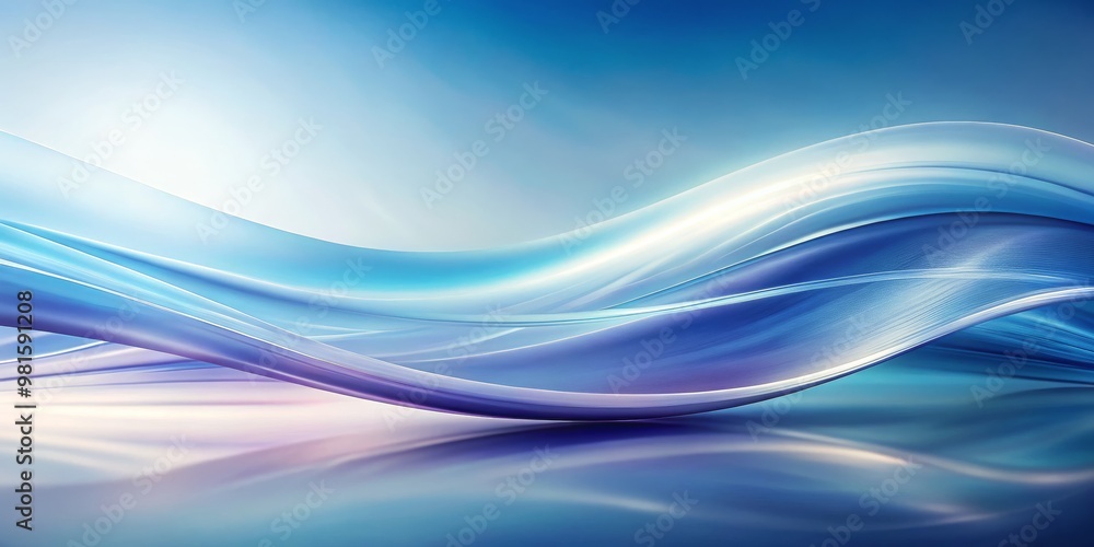 Fototapeta premium Abstract Blue Wave Background, Digital Art, Smooth Lines, Swirling, Gradient, Abstract art, Background