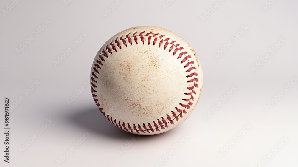 A baseball, all by itself, against a plain white backdrop. A baseball, all by itself, against a plain white backdrop.