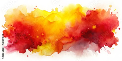 Abstract Watercolor Background in Red and Yellow, watercolor, abstract, background, paint, art
