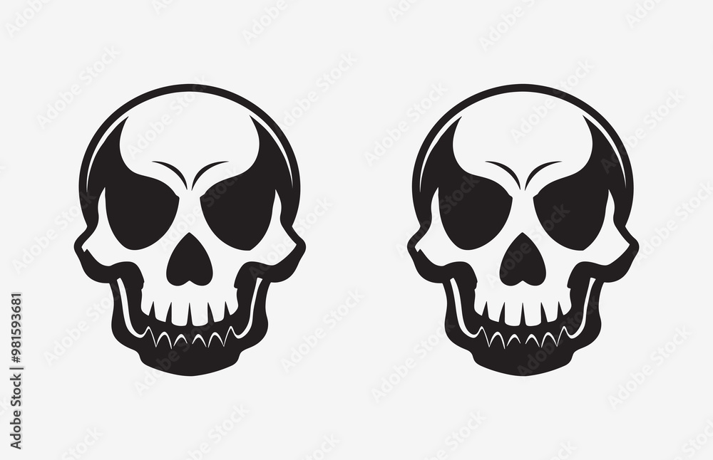 A skull photo Line Art drawing with a black face outline white background A skull photo Line Art drawing with a black face outline white background