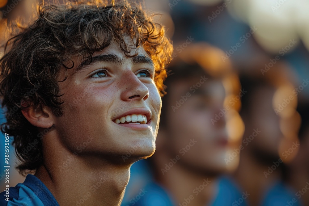 Soccer Player Cheers in Euphoria During Championship Game, Celebrating Victory with Passion