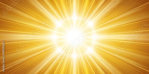 Golden Radiance Abstract Background with Radial Lines and Bright Center, gold background, light effect, radial lines