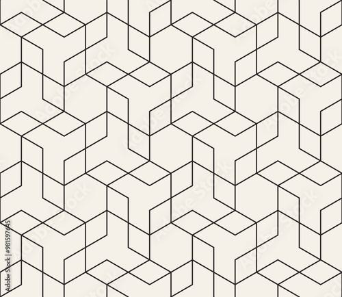 Vector seamless pattern. Repeating geometric elements. Stylish monochrome background design.