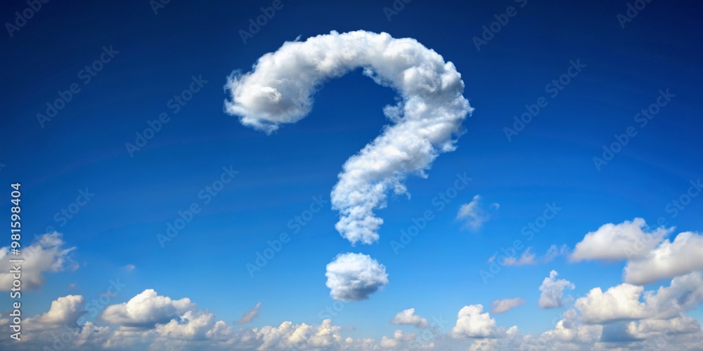Question Mark Cloud Formation in Blue Sky, clouds, weather, sky Question Mark Cloud Formation in Blue Sky, clouds, weather, sky