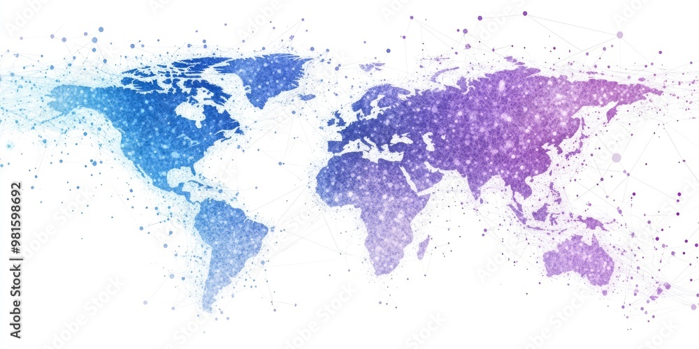 Fototapeta premium Global Map with Colorful Bubbles