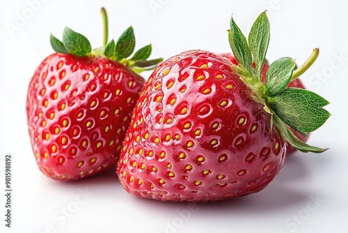 Fresh Red Strawberry Isolated on Clean White Background - Vibrant and Juicy Berry Close-Up