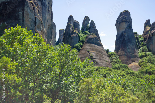 Obraz na płótnie Panoramic view of Meteora Monasteries, Greece w salonie