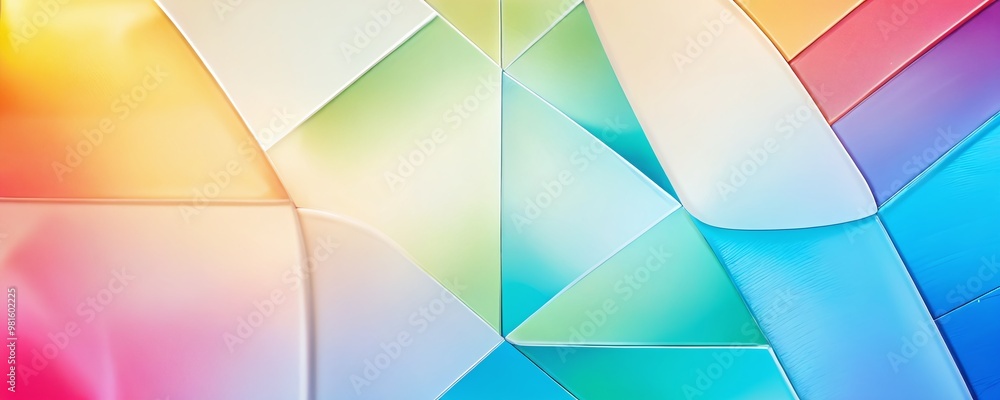 Fototapeta premium Vibrant geometric pattern with a gradient of colors arranged in an abstract design during daylight