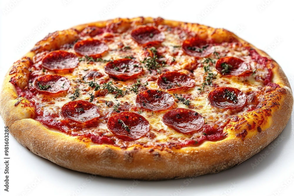 Delicious Pepperoni Pizza in a Cardboard Box, Isolated on White Background for Perfect Food Shot Delicious Pepperoni Pizza in a Cardboard Box, Isolated on White Background for Perfect Food Shot