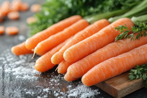 Close-Up of Juicy, Ripe Carrots: Fresh, Crunchy, and Delicious Background for Healthy Eating