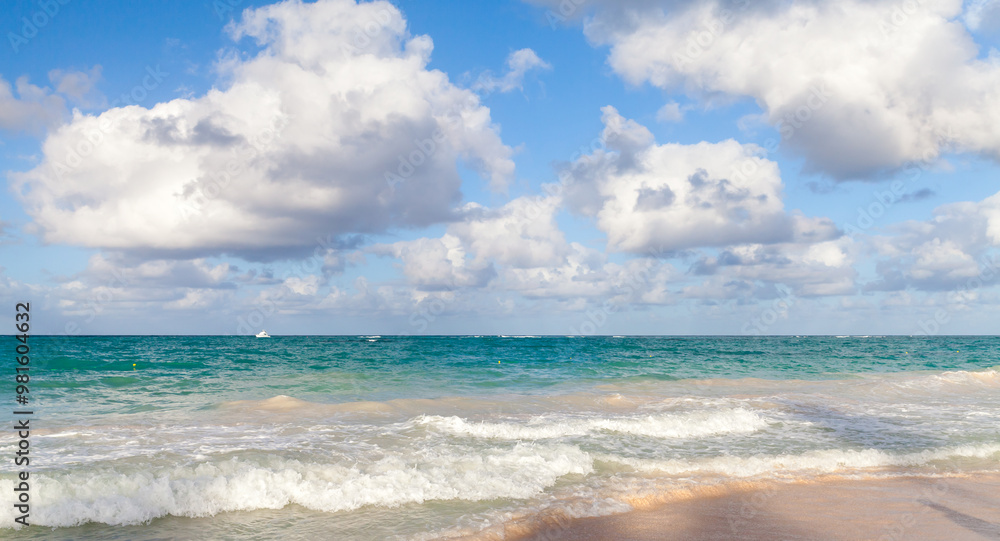 Empty beach, coastal panoramic landscape. Atlantic ocean coast Empty beach, coastal panoramic landscape. Atlantic ocean coast