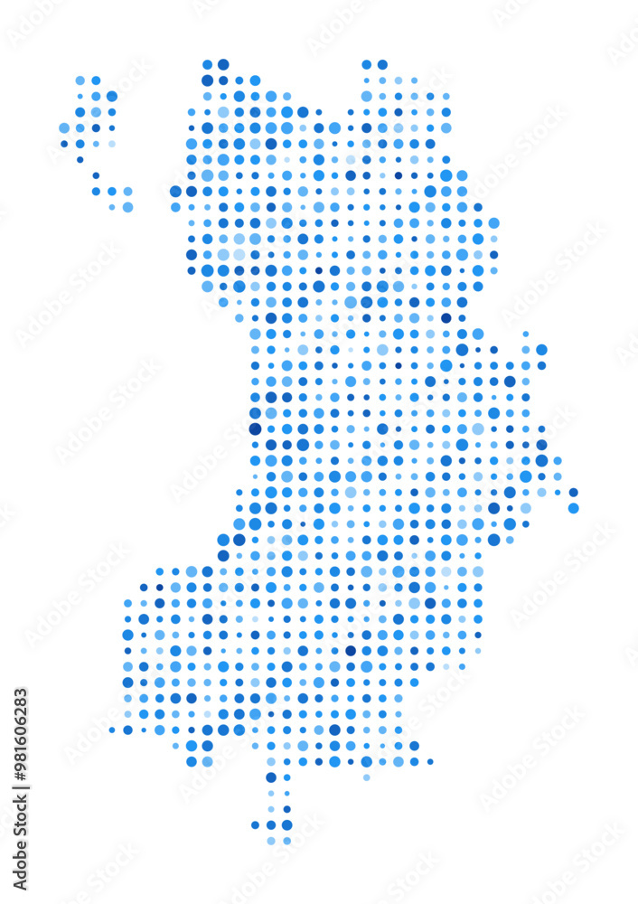 Fototapeta premium Ko Tao Dot Map. Island Digital Style Shape. Ko Tao vector image. Island shape blue circular dots. Beautiful vector illustration.