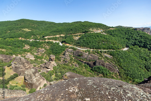 Obraz na płótnie Panoramic view of Meteora Monasteries, Greece w salonie