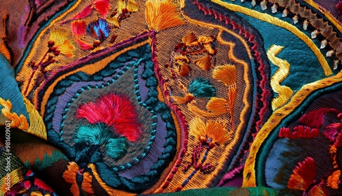 Wallpaper Mural Abstract background with embroidered cloth, macro Torontodigital.ca