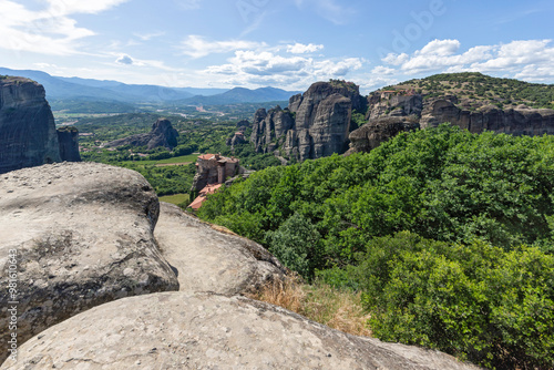 Obraz na płótnie Panoramic view of Meteora Monasteries, Greece w salonie