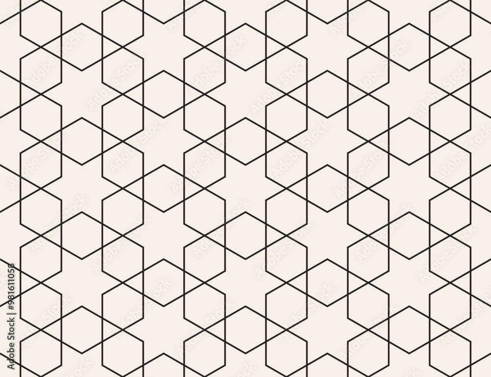 Fototapeta premium Vector seamless pattern. Repeating geometric elements. Stylish monochrome background design.