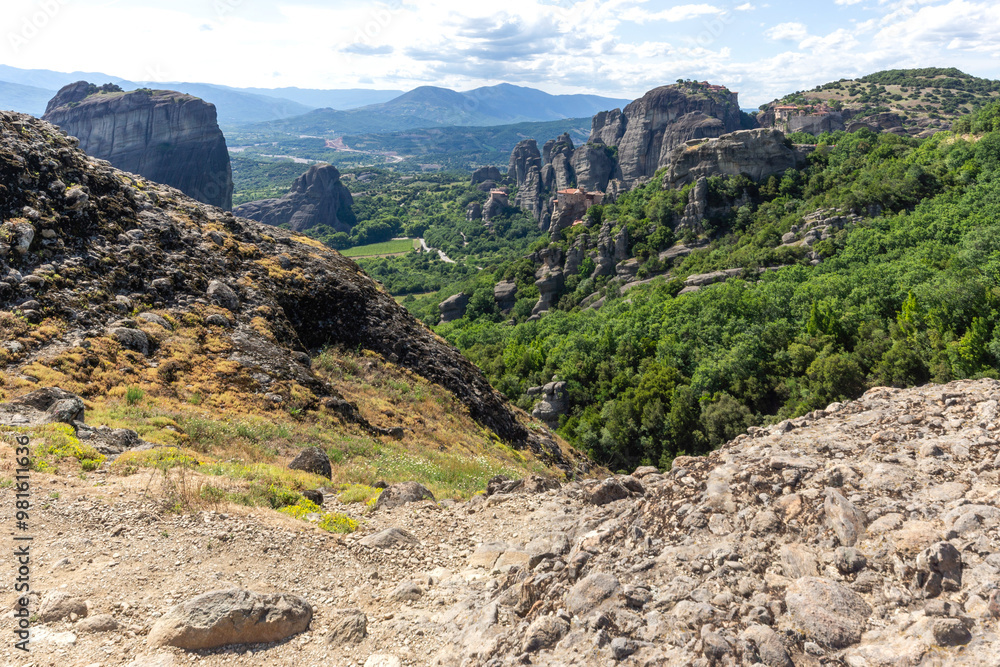 Panoramic view of Meteora Monasteries, Greece