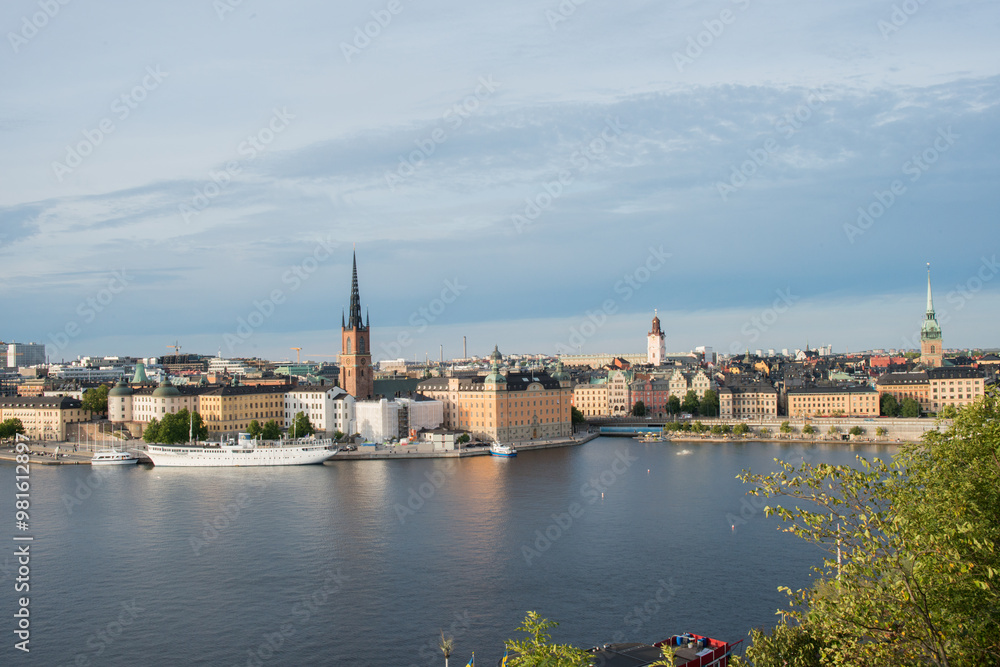 Naklejka premium Beautiful aerial view of Stockholm downtown