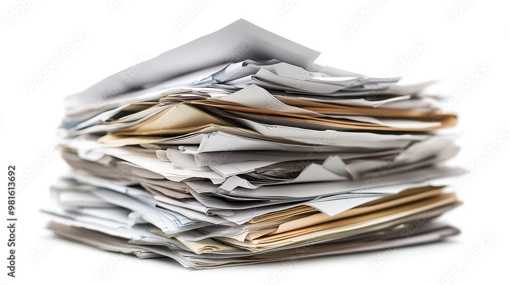 one single stack of business files and folders isolated on white background one single stack of business files and folders isolated on white background