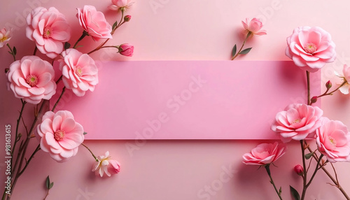 pink rose with card