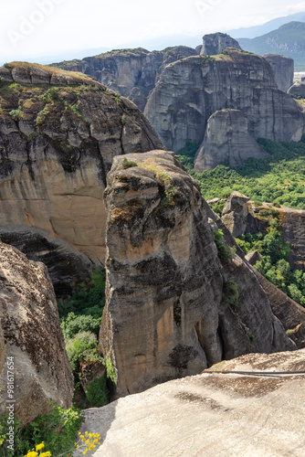 Obraz na płótnie Panoramic view of Meteora Monasteries, Greece w salonie