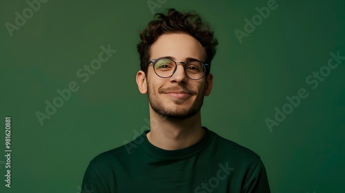 Portrait of attractive cheerful european men wearing model