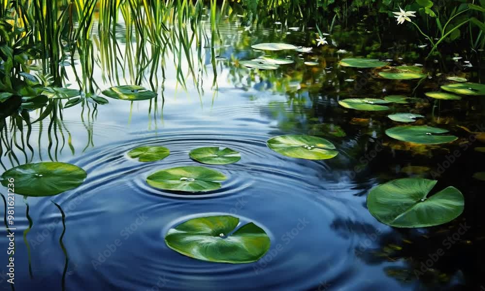 Water Lily Pond with Ripples Water Lily Pond with Ripples
