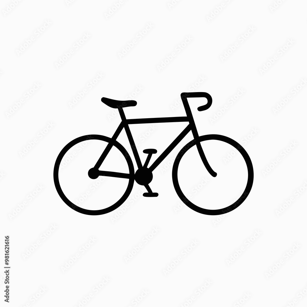 Outline of a bicycle in a minimalist design on a white background Outline of a bicycle in a minimalist design on a white background