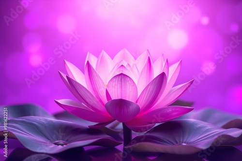 A Magic pink lotus on pink background 