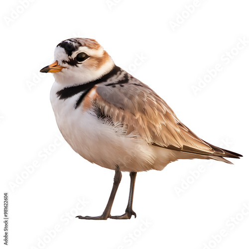 plover bird standing on transparent background