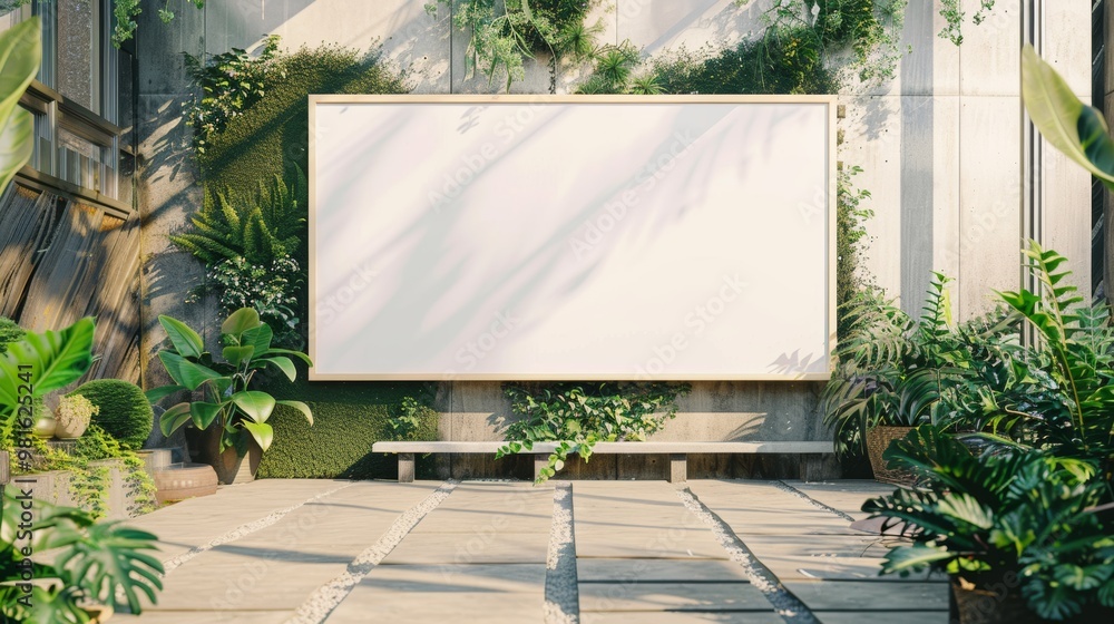 A photo shows an empty digital billboard. Concept of Advertisement and Marketing Space in Natural Environment, Copy Space for Text or Images. A photo shows an empty digital billboard. Concept of Advertisement and Marketing Space in Natural Environment, Copy Space for Text or Images.