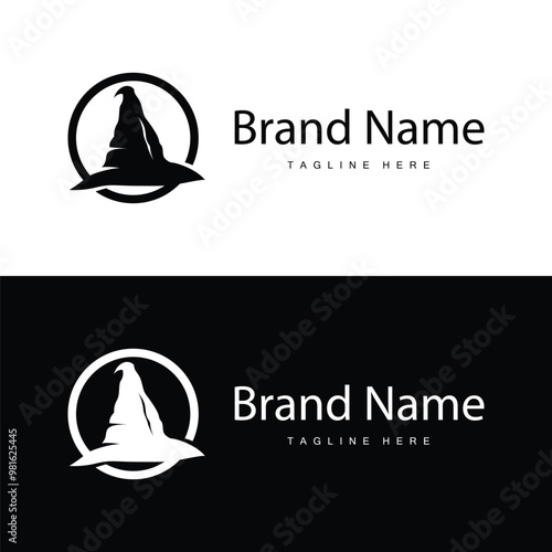 magic hat logo silhouette design with simple concept illustration