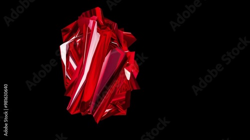 Sharp Ruby Geometric Abstract Shape Transparent Background Alpha Channel v09 photo