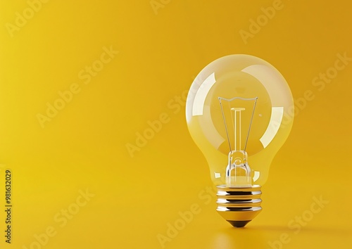 light bulb on yellow background