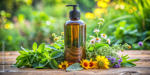 essential oil and flowersbottle, oil, glass, spa, isolated, aromatherapy, medicine, green, essential, beauty, liquid, perfume, natural, white, aroma, herbal, health, flower, plant, bath, healthy, orga photo