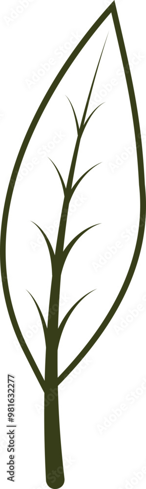 Fototapeta premium Leaf Outline Icon, Leaves Outline Illustration